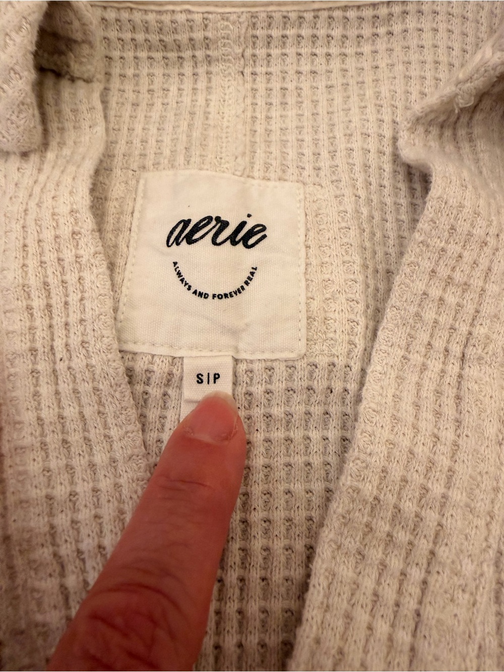 aerie Cream Waffle-Knit Lounge Set - Picture 5 of 6